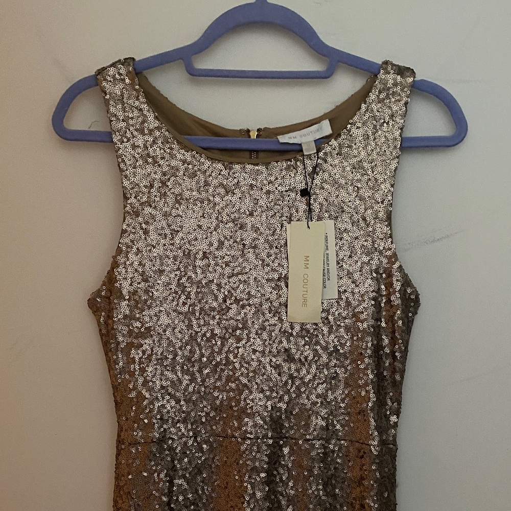 MM Couture Shimmering Gold Sequin Dress